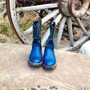 Black and blue dress cowboy boots